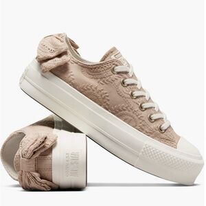 Converse Women's Lace Sneakers in Beige